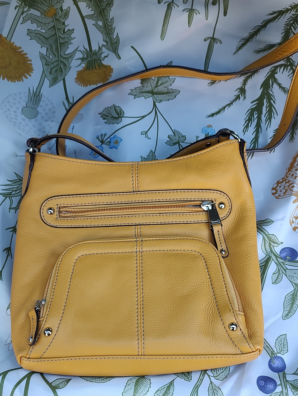 TIGNANELLO Golden Yellow Multi Pocket Cross Body Bag